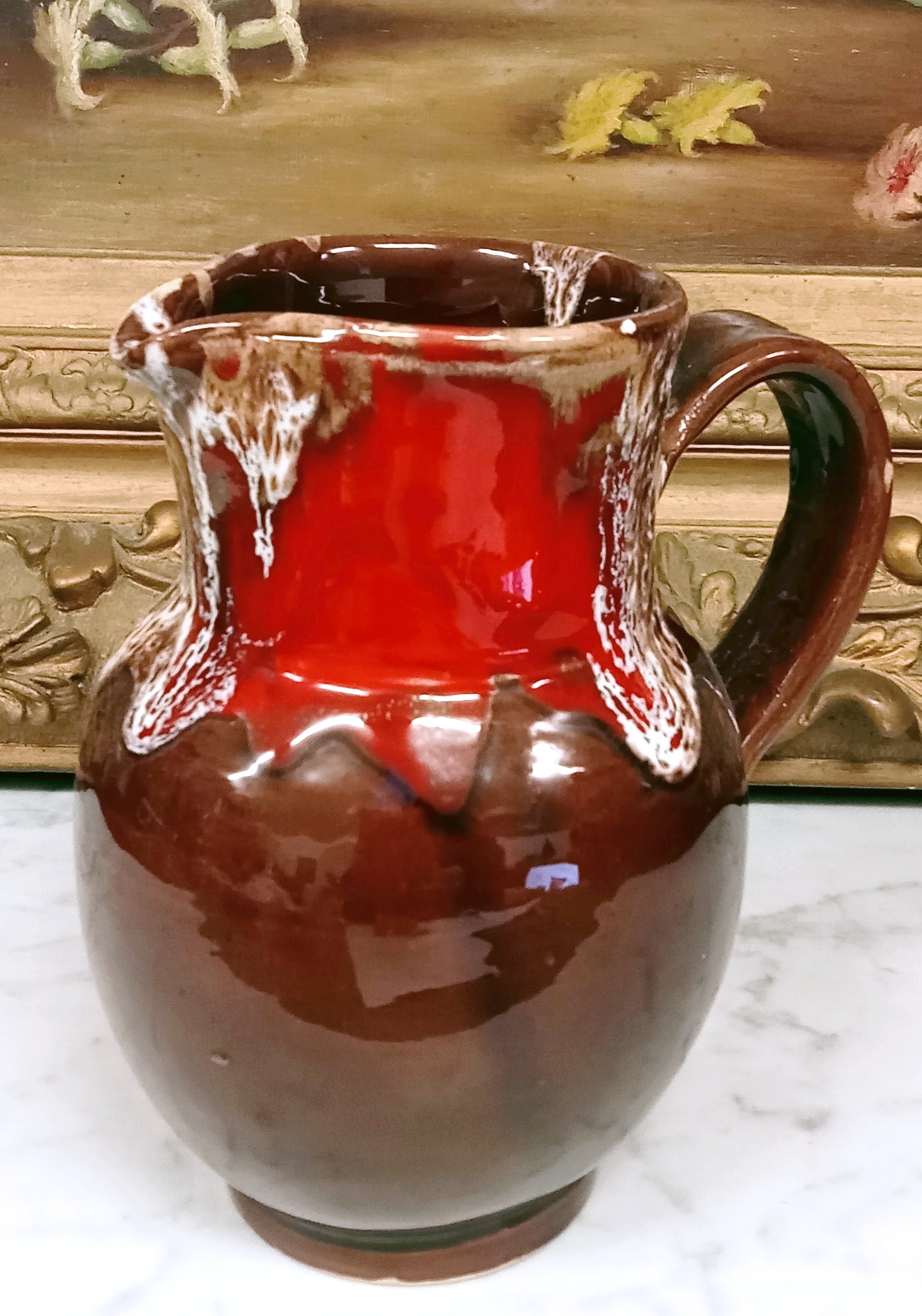 A French 'Fat Lava' Water Pitcher